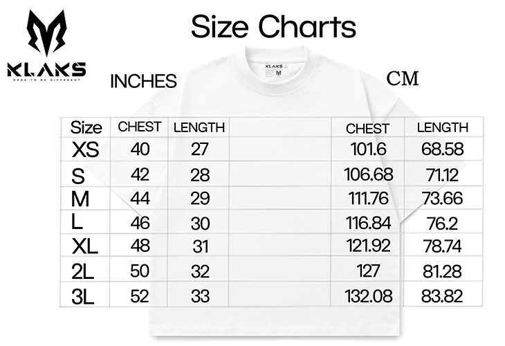 Size Chart for OVERSIZE TEE